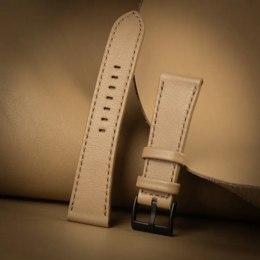 Skórzany pasek do zegarka 20mm w kolorze cappuccino – elegancki wygląd i dopracowane detale